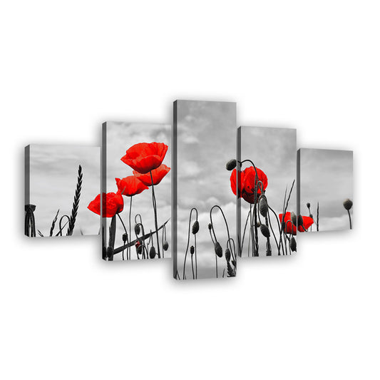 Beautiful Red Poppies Canvas Wall Art