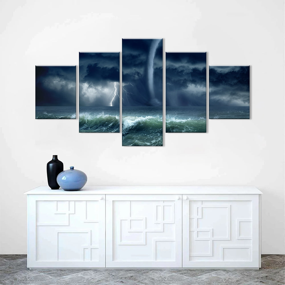 Stormy Sea Tornado canvas wall art