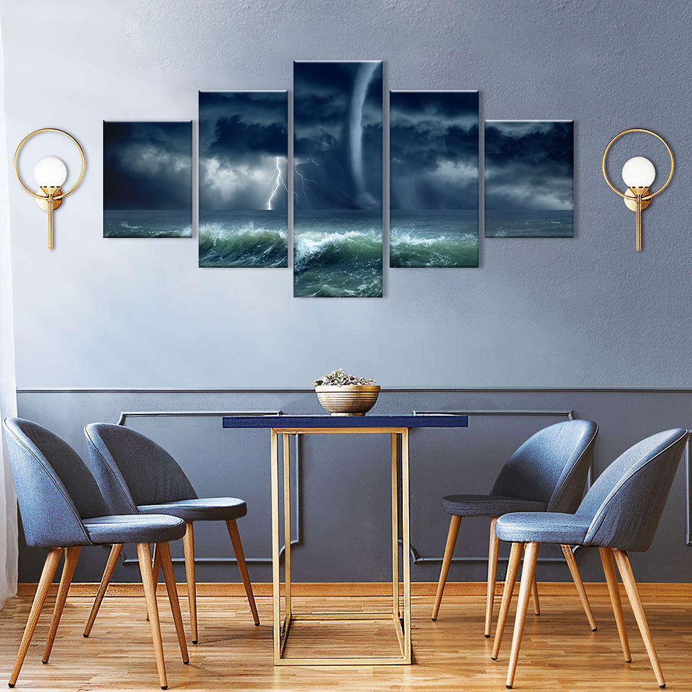 Stormy Sea Tornado canvas wall art