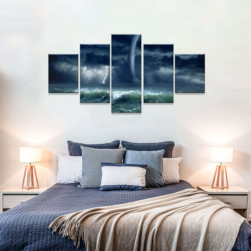 Stormy Sea Tornado canvas wall art