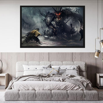 Samurai vs. Monster Canvas Wall Art