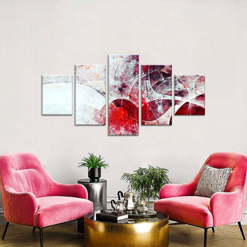 Abstract Digital Red Canvas Wall Art