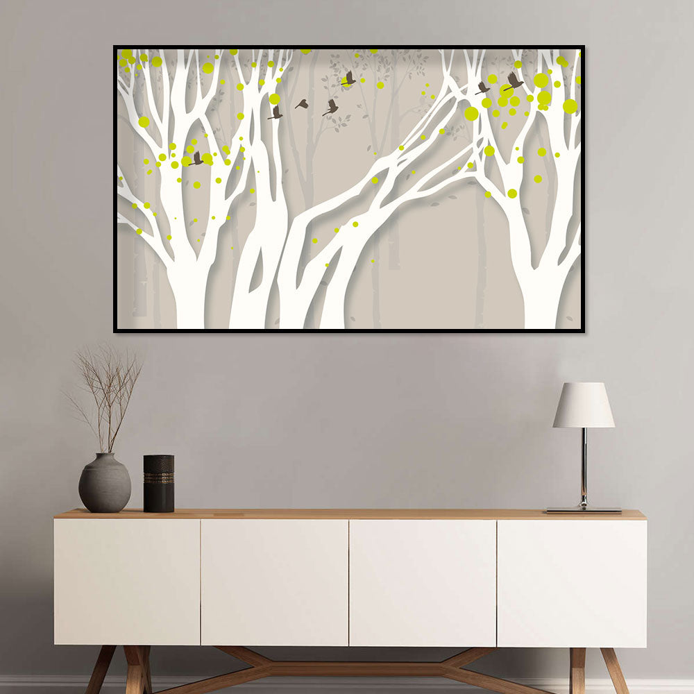 Tranquil Tree Silhouettes Canvas Wall Art