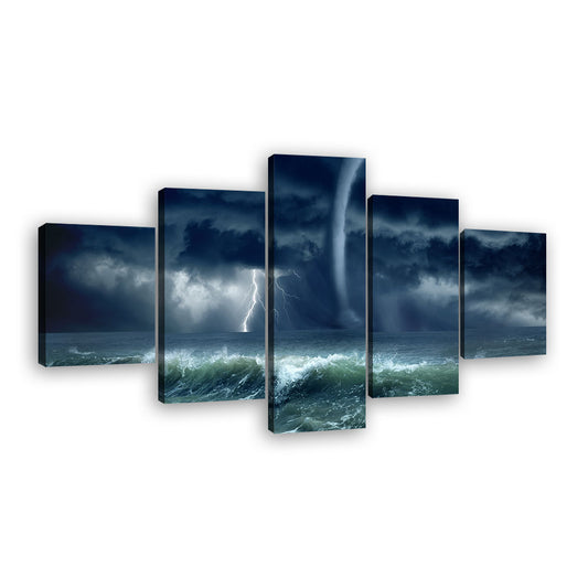 Stormy Sea Tornado Canvas Wall Art