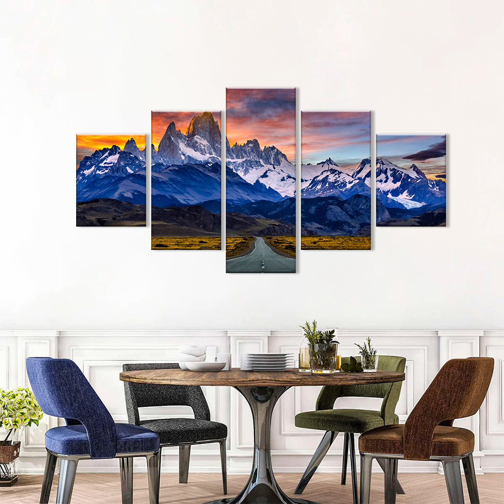 Highway to Snowy Mountain canvas wall art