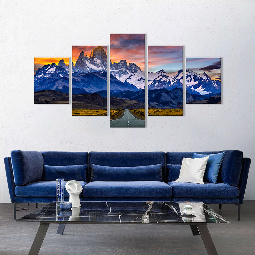 Highway to Snowy Mountain canvas wall art