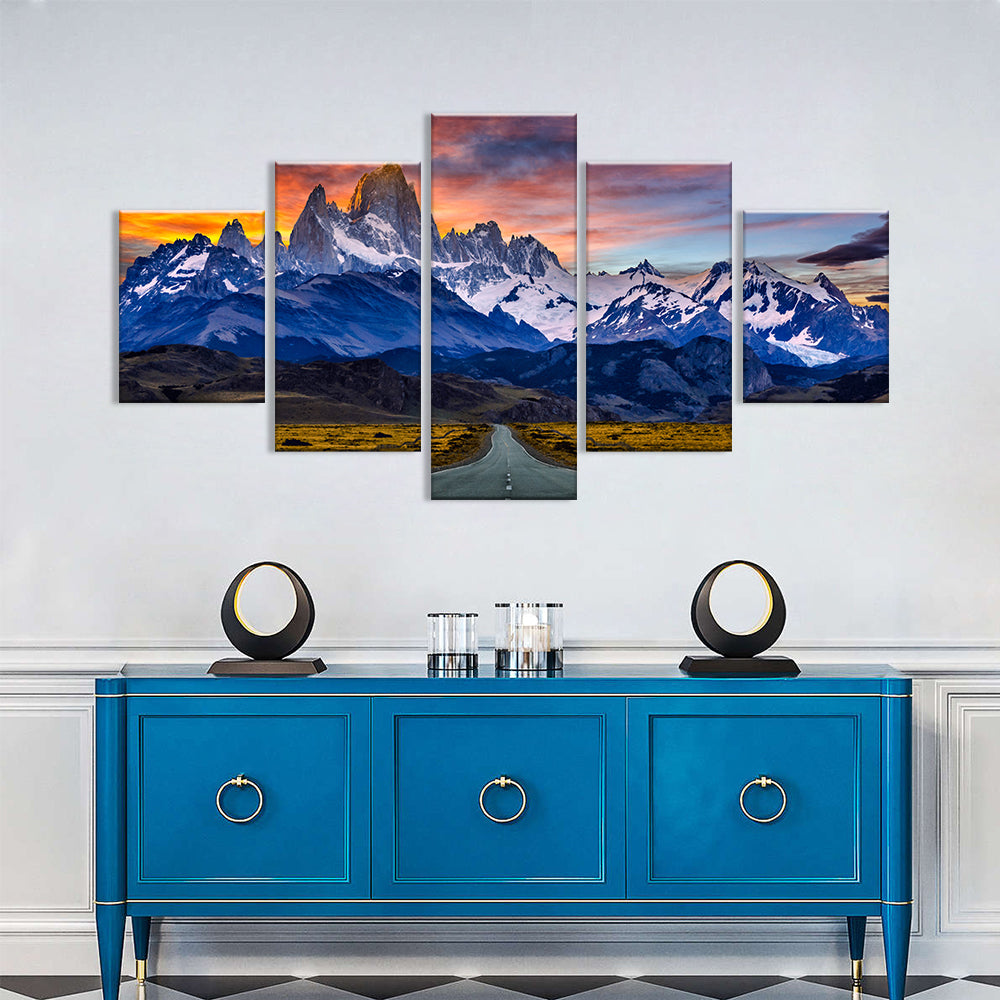 Highway to Snowy Mountain canvas wall art