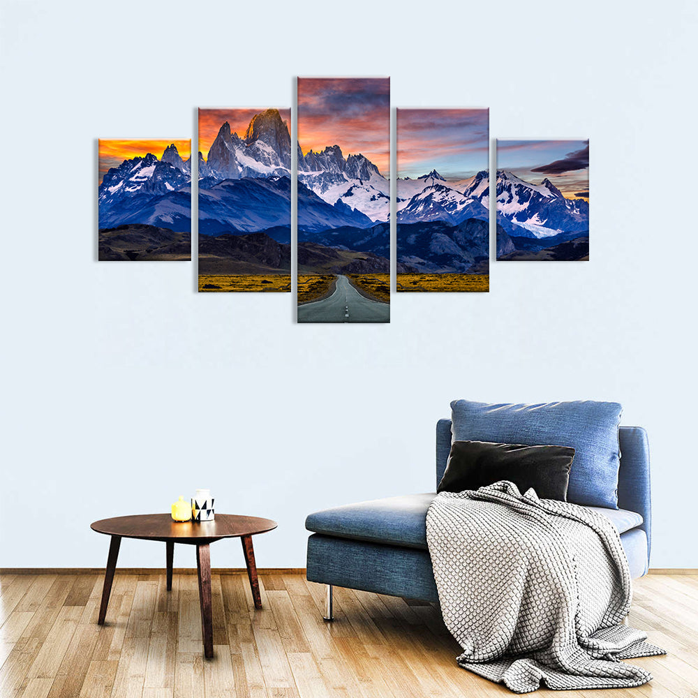 Highway to Snowy Mountain canvas wall art