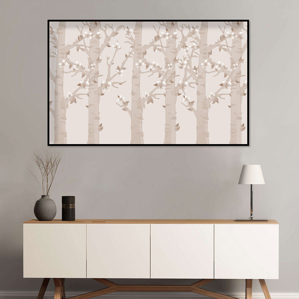 Blossoming Birch Forest Canvas Wall Art