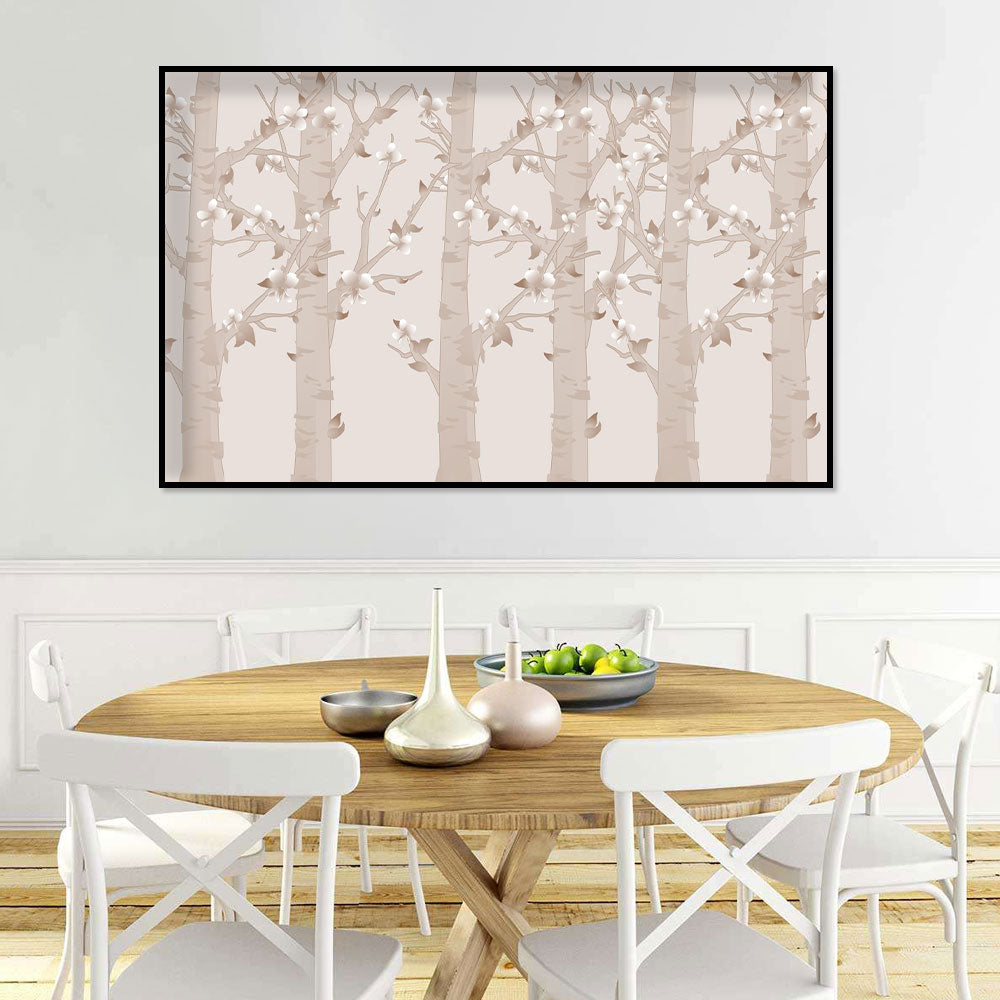 Blossoming Birch Forest Canvas Wall Art