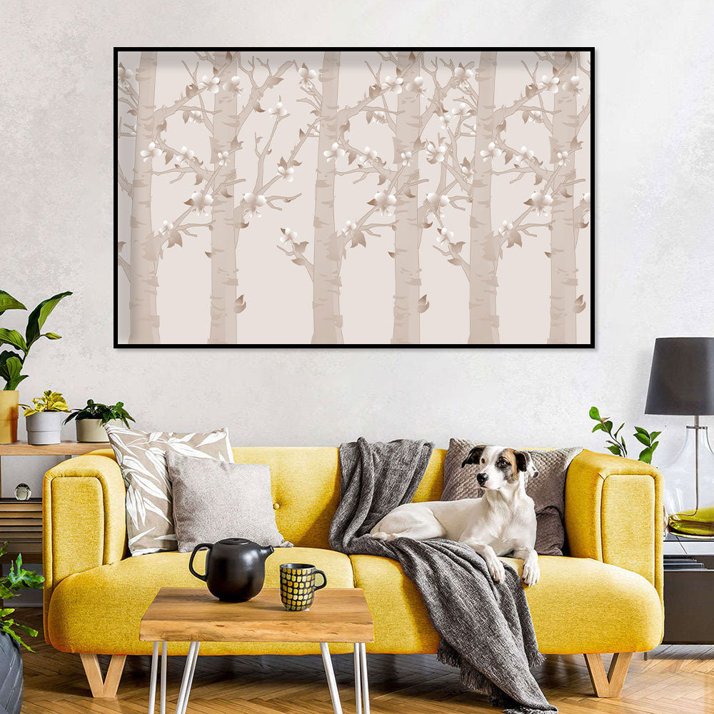 Blossoming Birch Forest Canvas Wall Art