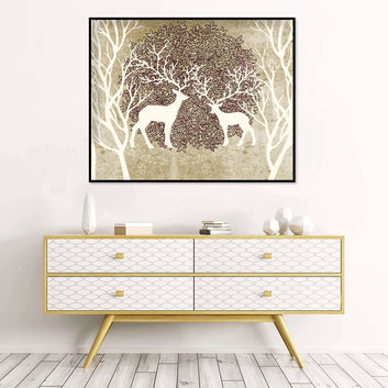 Whimsical Antler Dance Canvas Wall Art