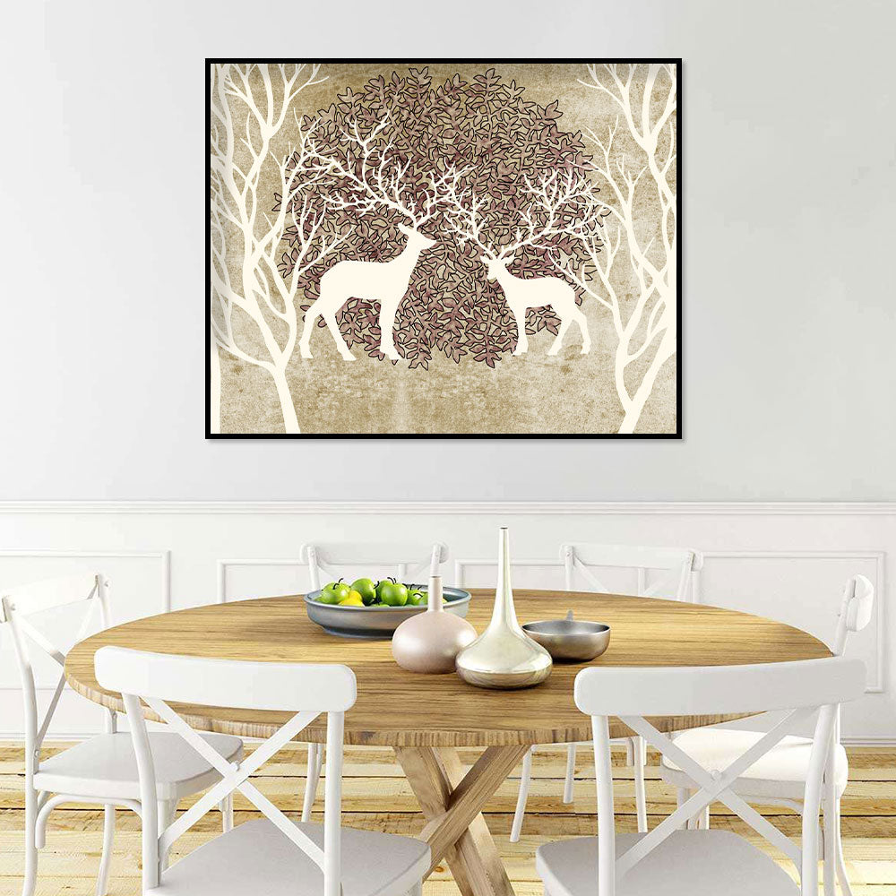 Whimsical Antler Dance Canvas Wall Art