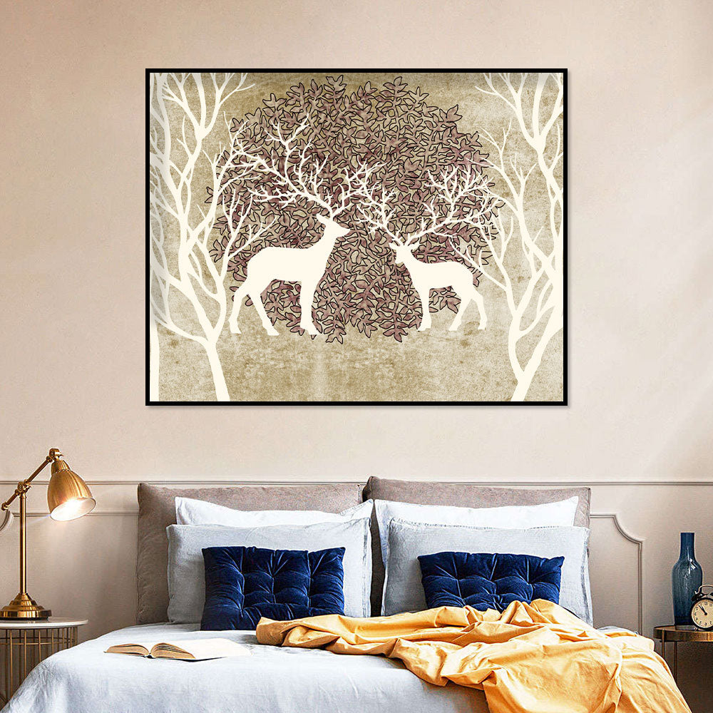 Whimsical Antler Dance Canvas Wall Art