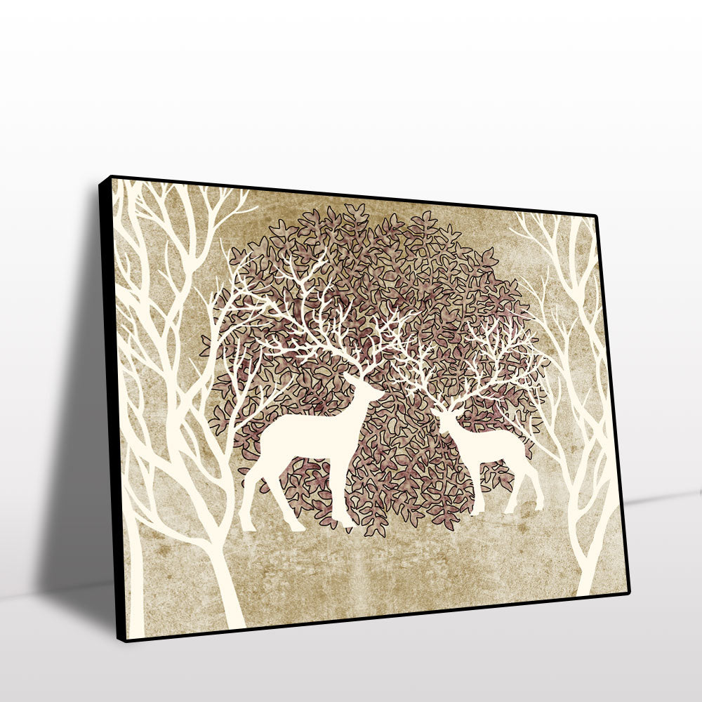 Whimsical Antler Dance Canvas Wall Art