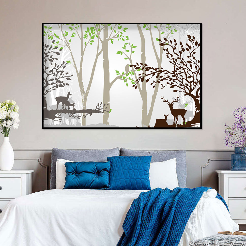 Tranquil Forest Gathering Canvas Wall Art