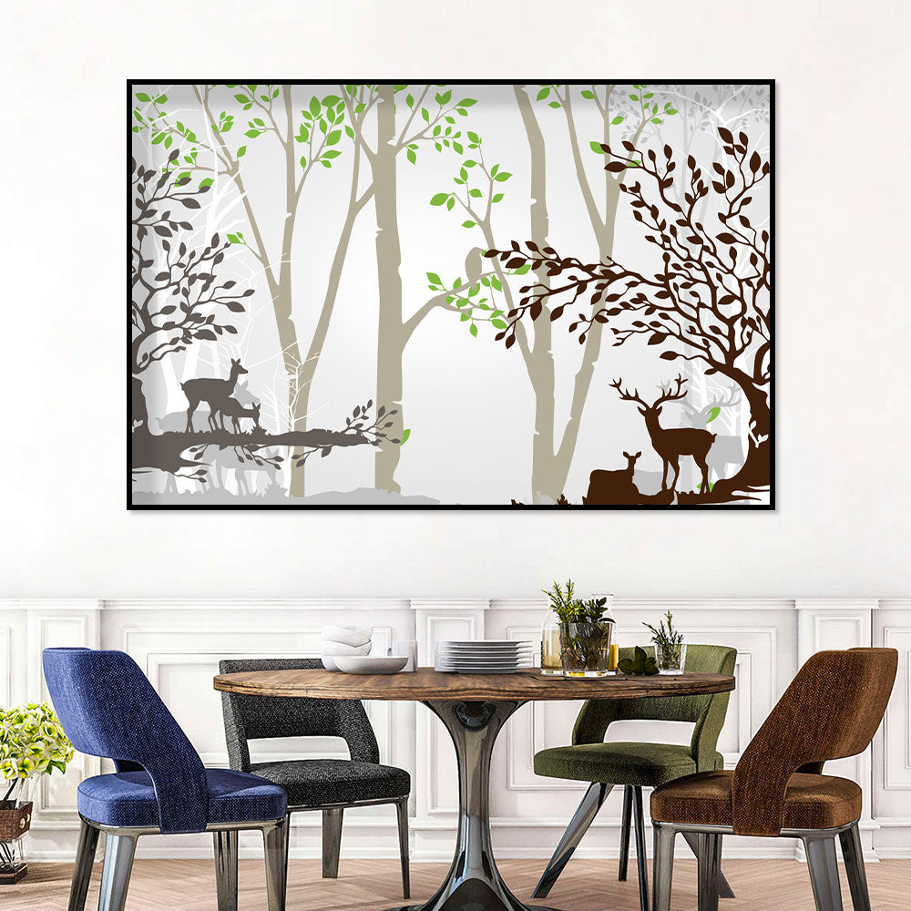 Tranquil Forest Gathering Canvas Wall Art