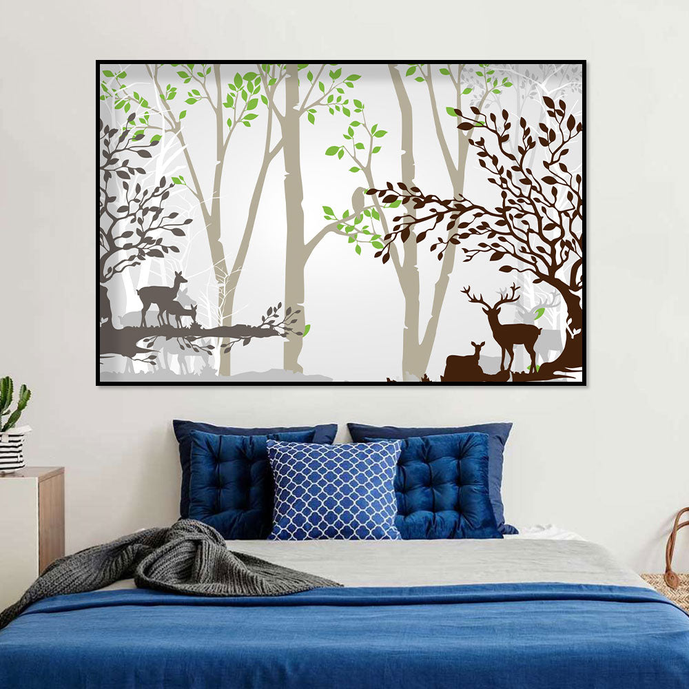 Tranquil Forest Gathering Canvas Wall Art