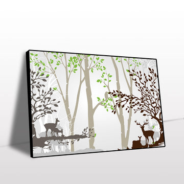 Tranquil Forest Gathering Canvas Wall Art