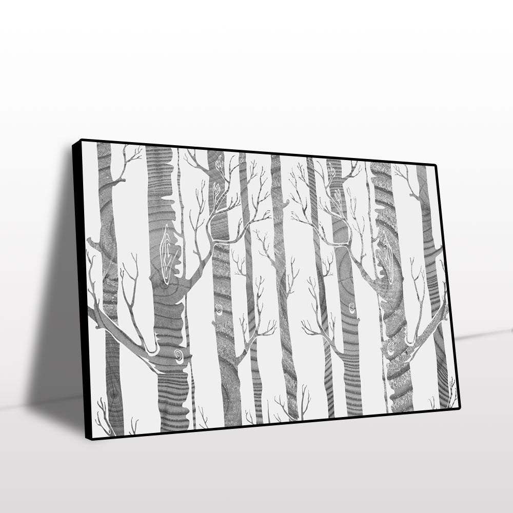 Monochrome Birch Grove Canvas Wall Art