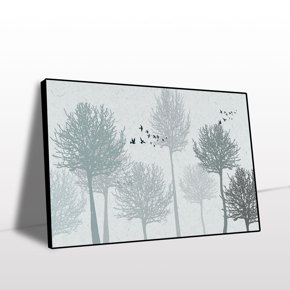 Tranquil Birds in Winter Trees Canvas Wall Art