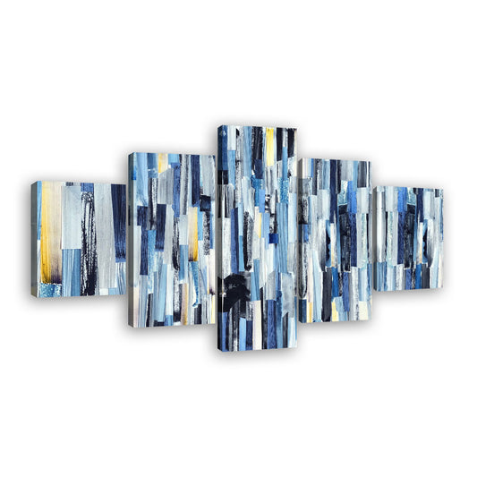 Abstract Stripes & Teals Canvas Wall Art