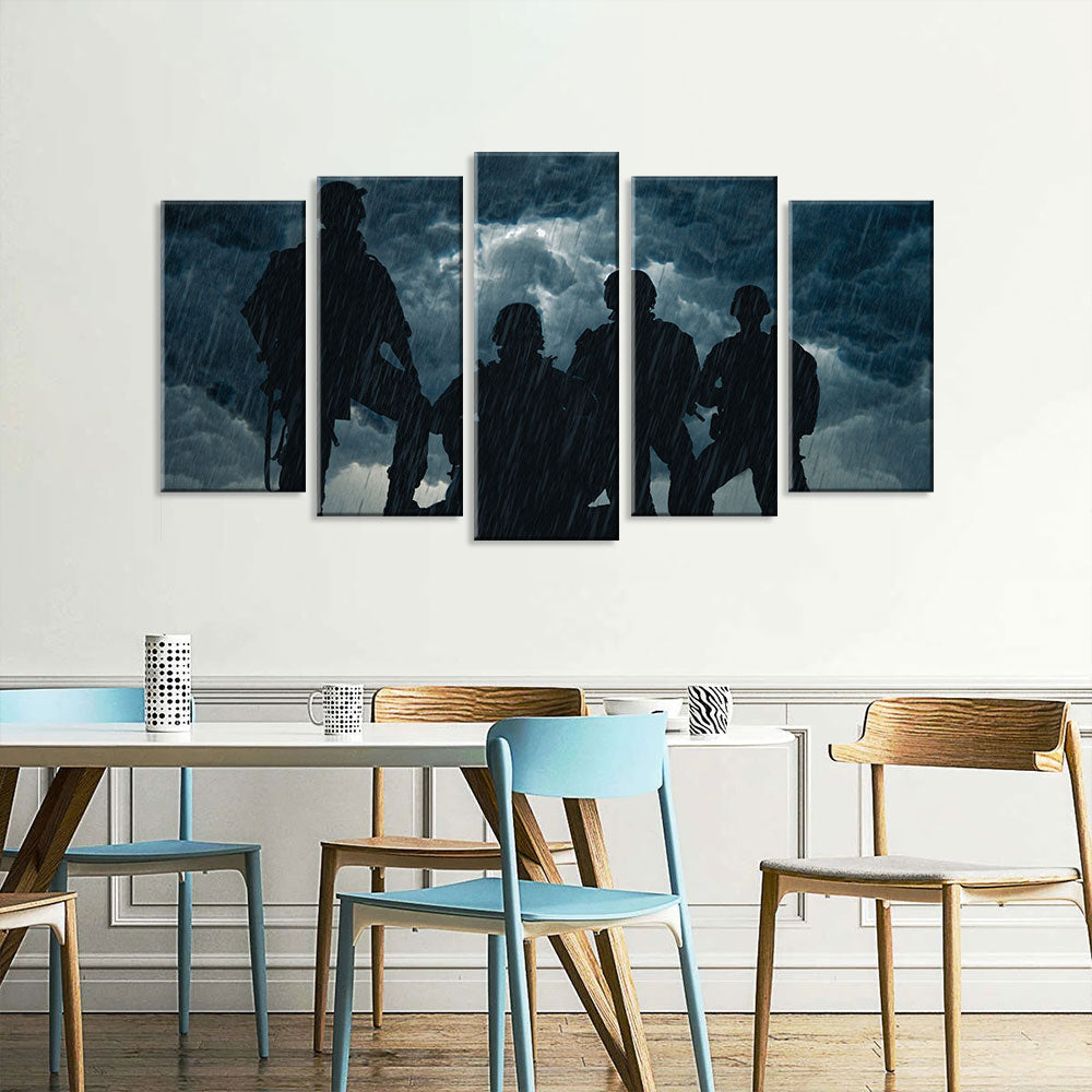 5 Piece Soldier Crew in Storm Canvas Wall Art