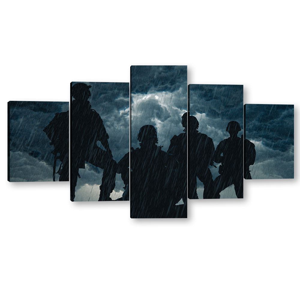 5 Piece Soldier Crew in Storm Canvas Wall Art