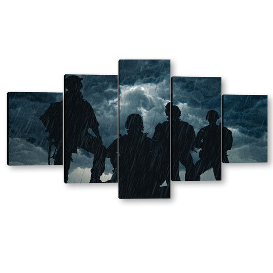 5 Piece Soldier Crew in Storm Canvas Wall Art