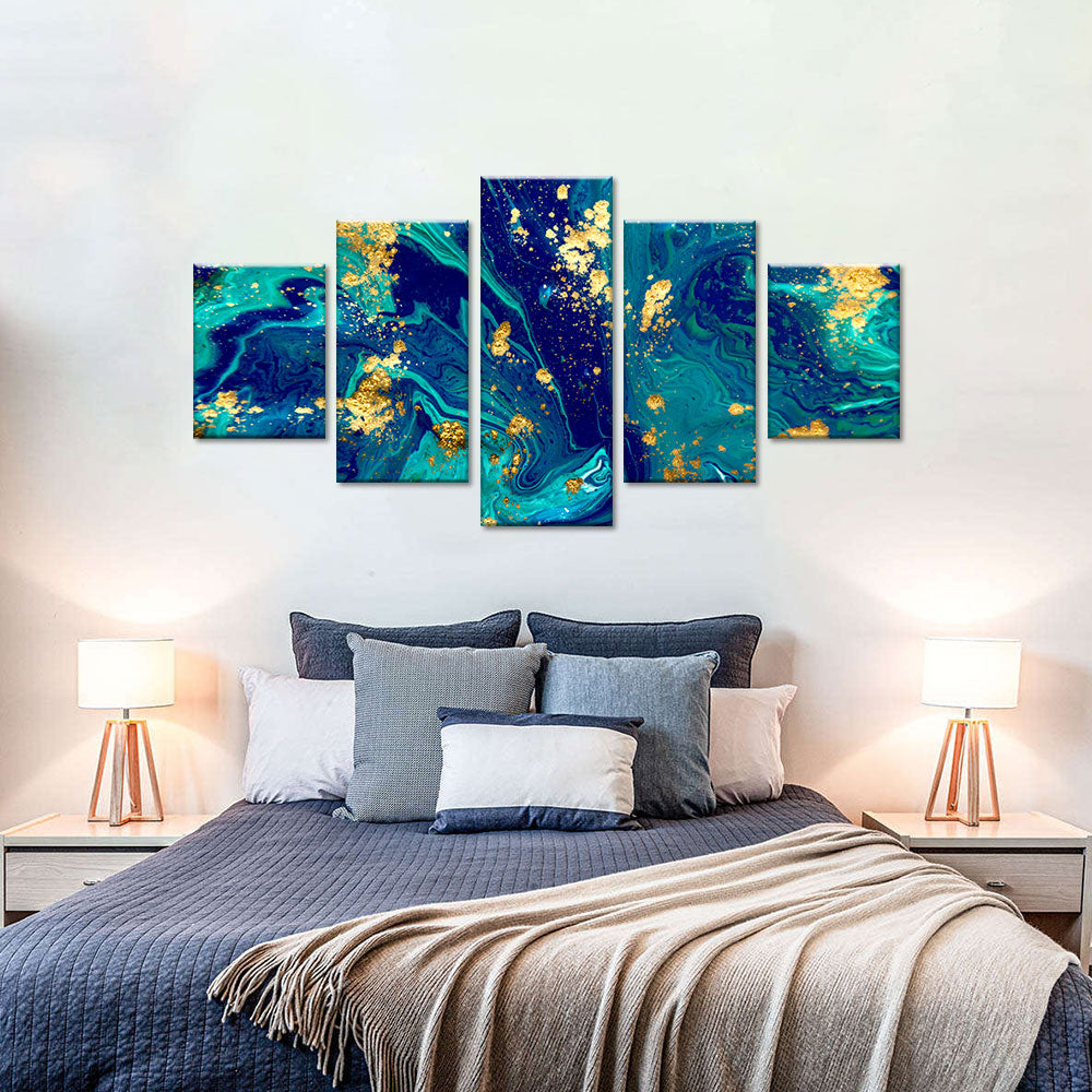 Abstract Marble Blue Canvas Wall Art