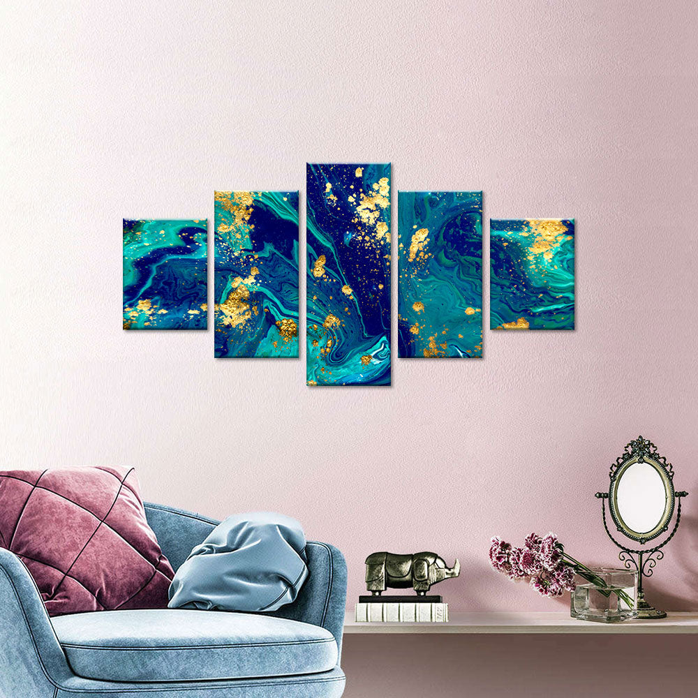 Abstract Marble Blue Canvas Wall Art