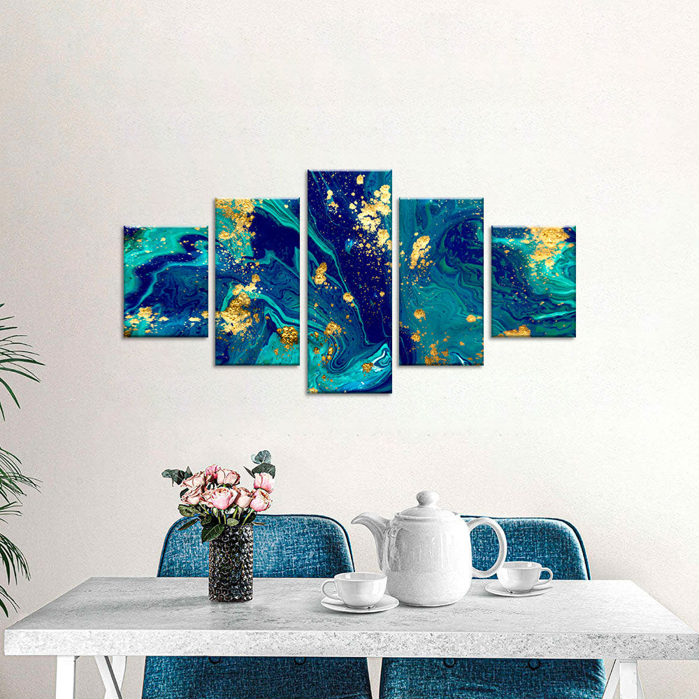 Abstract Marble Blue Canvas Wall Art