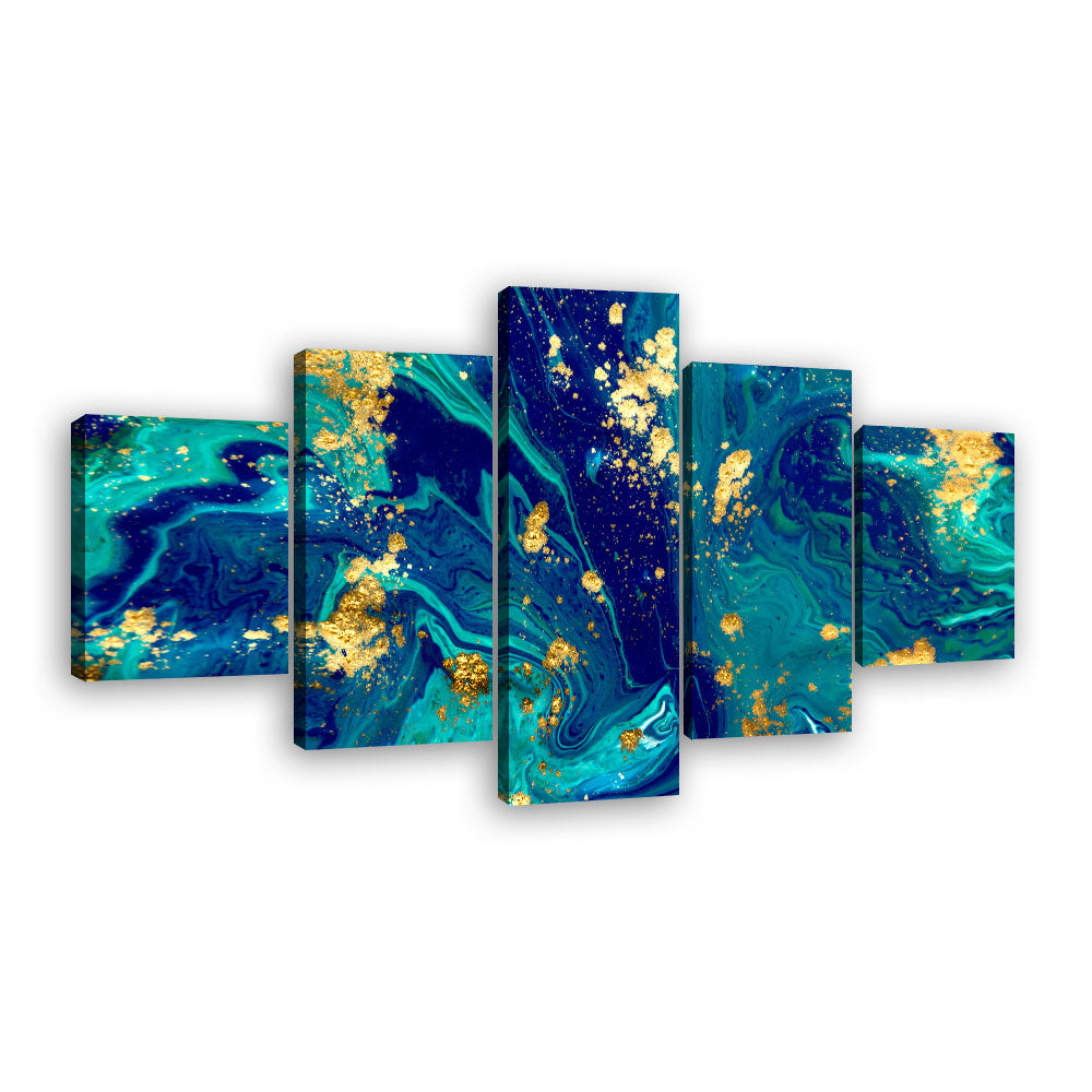 Abstract Marble Blue Canvas Wall Art