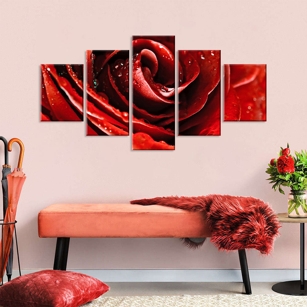 Dark Red Rose Canvas Wall Art