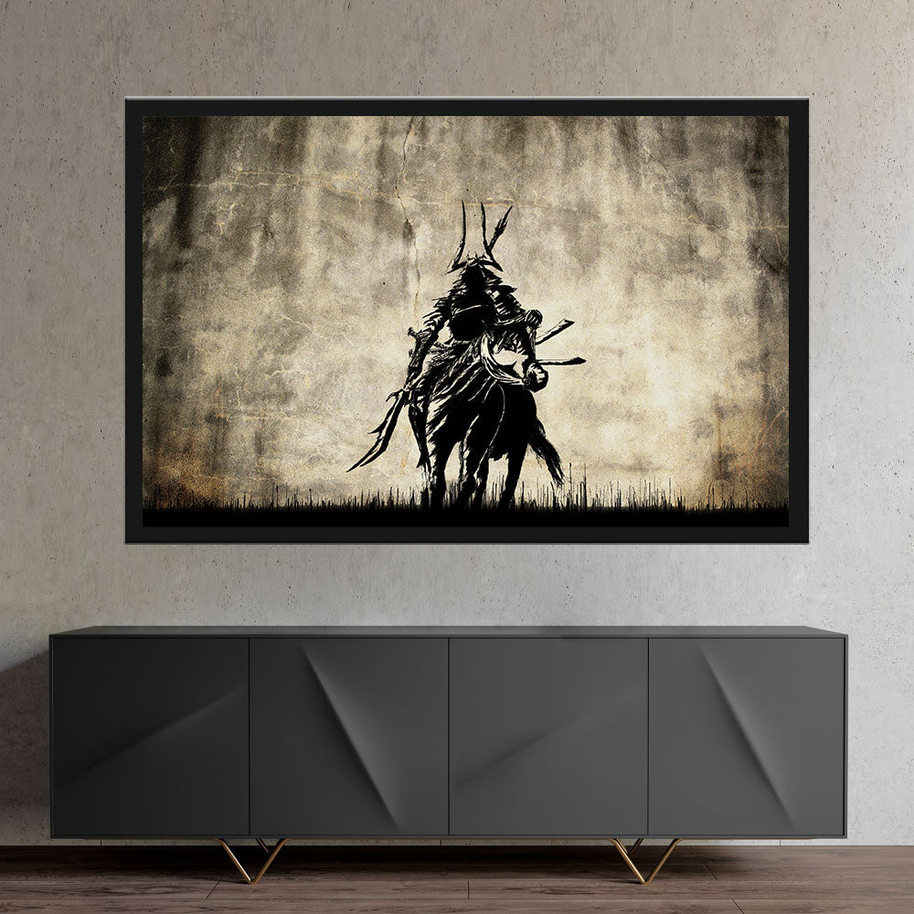 Samurai Riding a Horse Canvas Wall Art