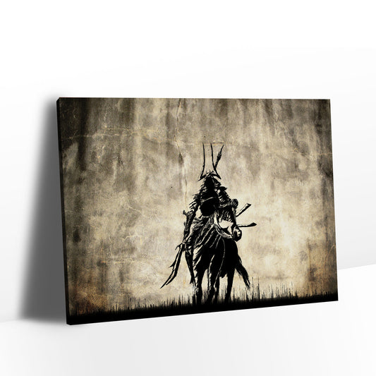 Samurai Riding a Horse Canvas Wall Art
