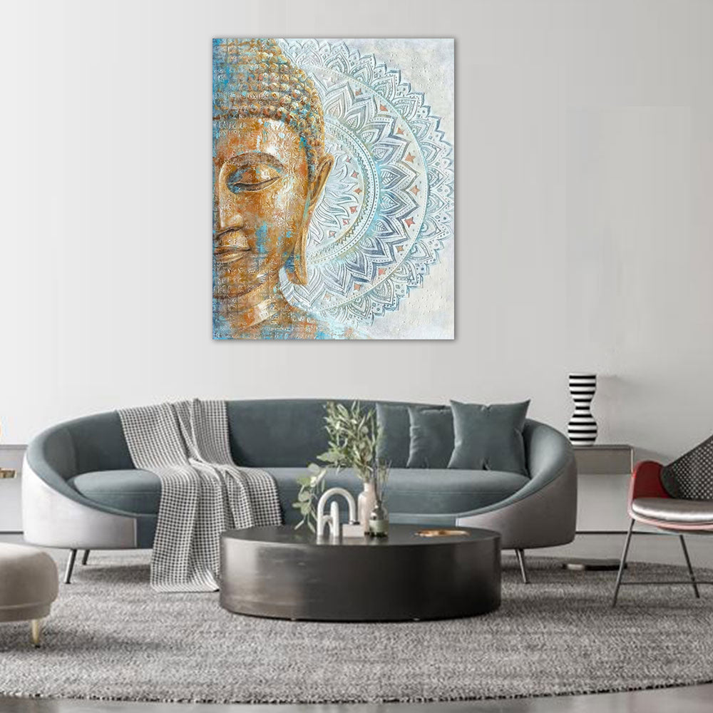 Serene Buddha Mandala Canvas Wall Art