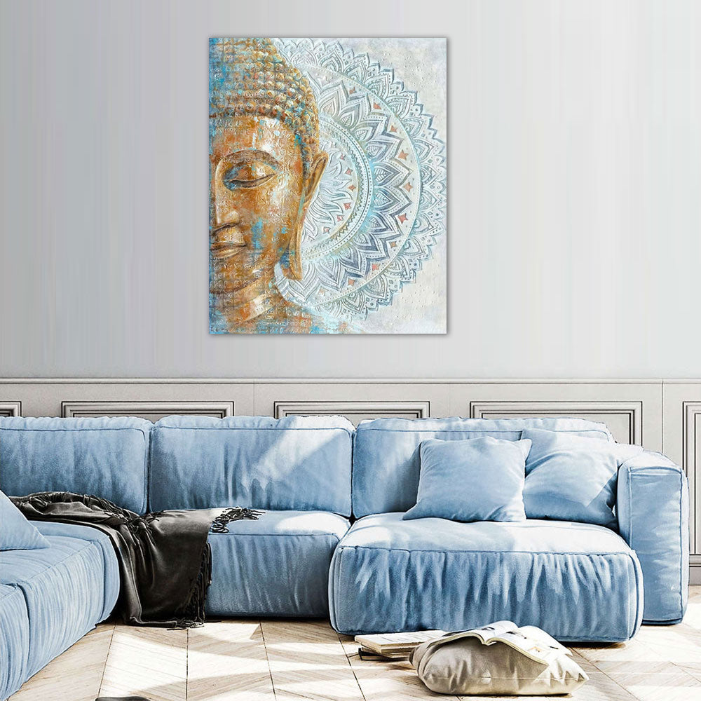 Serene Buddha Mandala Canvas Wall Art