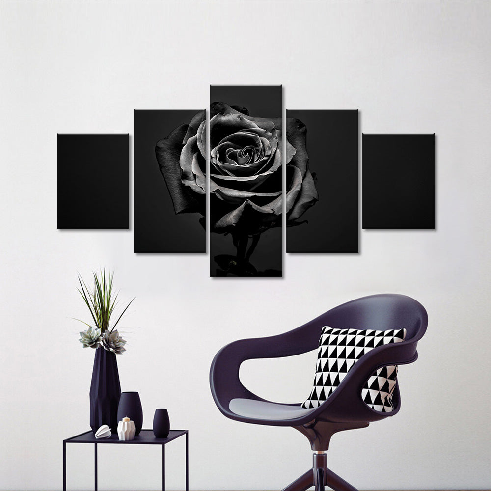  Black and White Rose canvas wall art