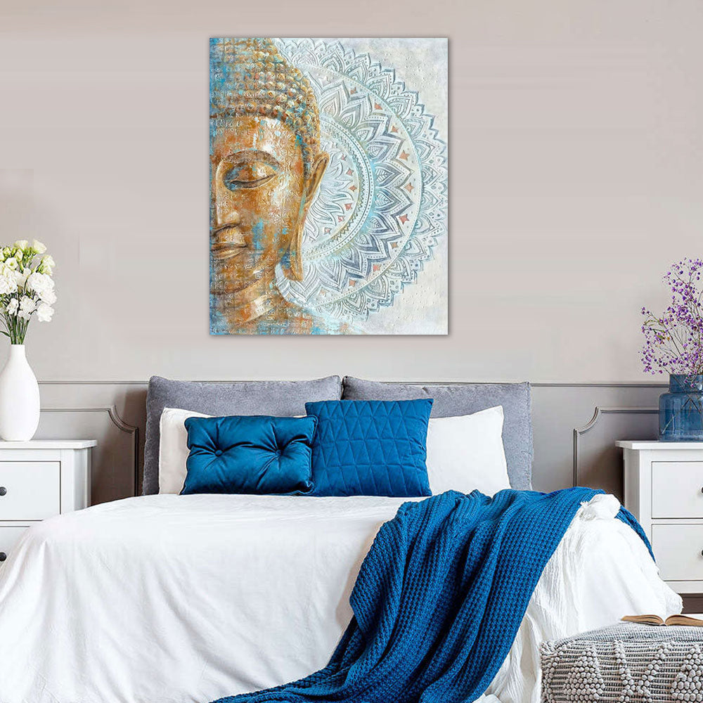 Serene Buddha Mandala Canvas Wall Art