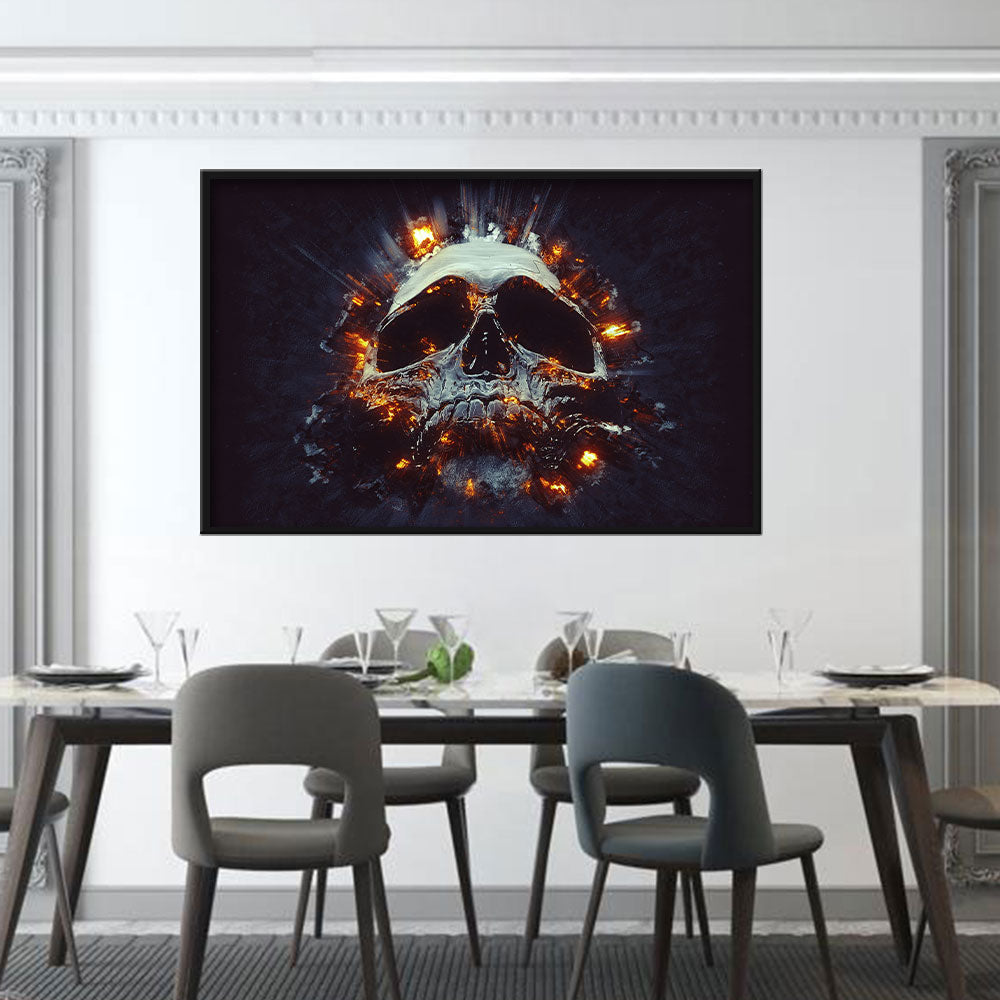 Dark Skull Explosion Canvas Wall Art