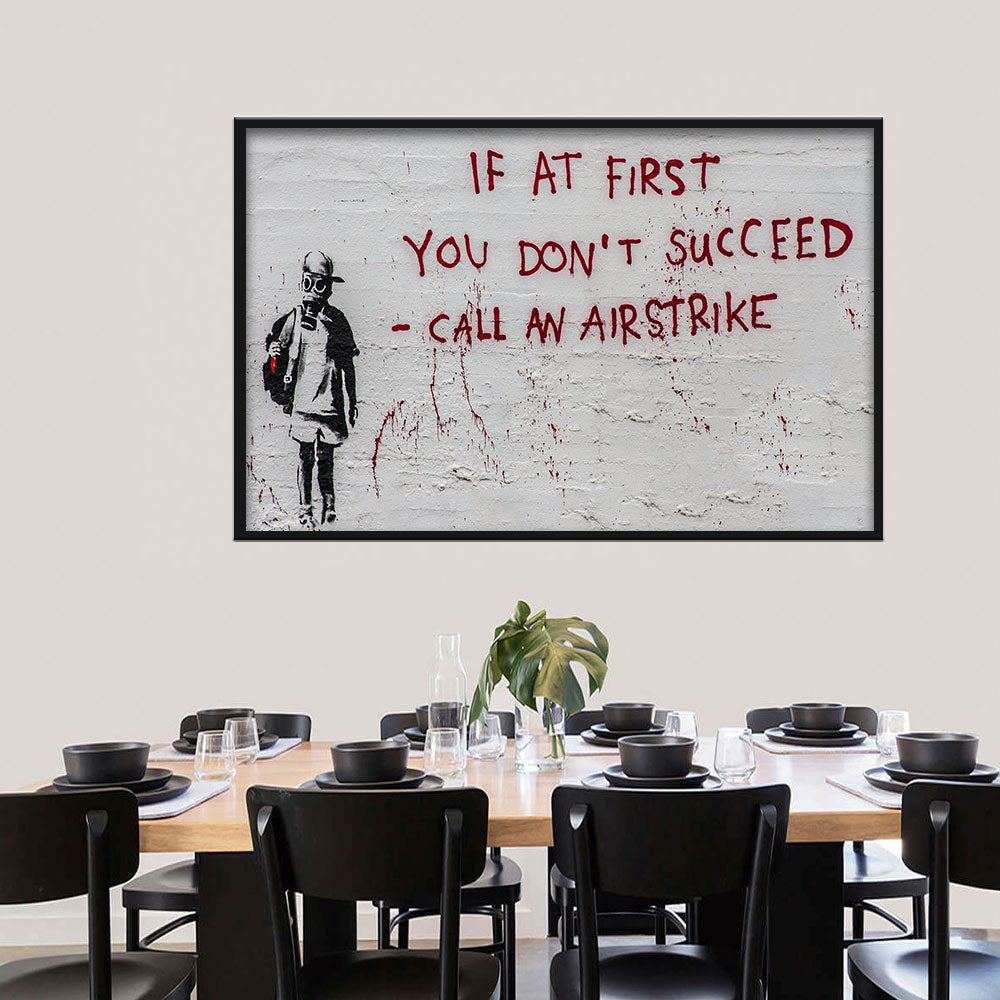 Banksy Call an Airstrike Canvas Wall Art