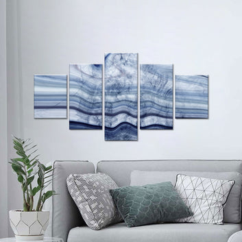 Abstract Marble Blue and White Canvas Wall Art