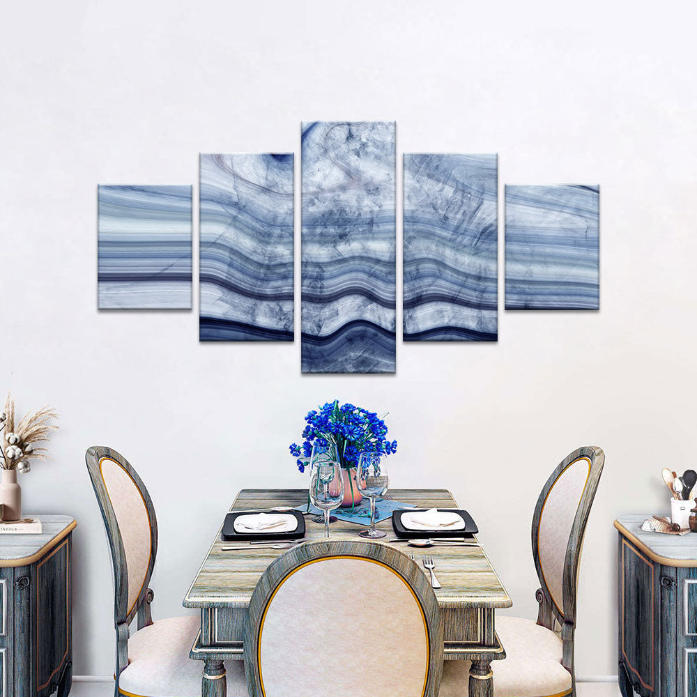 Abstract Marble Blue and White Canvas Wall Art