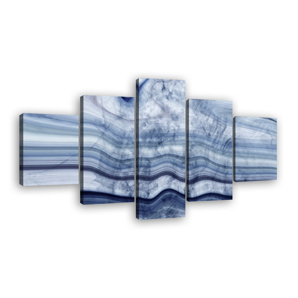 Abstract Marble Blue and White Canvas Wall Art