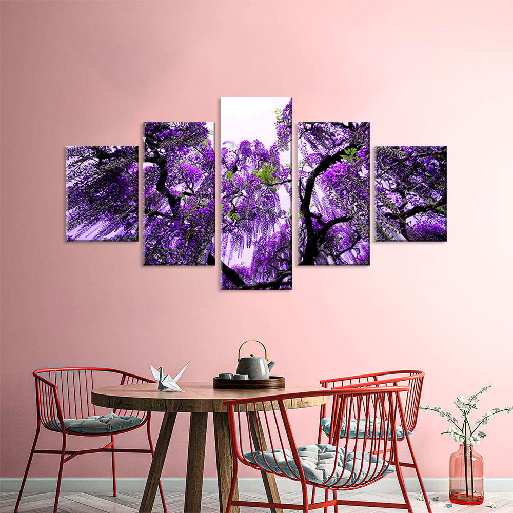 Purple Wisteria Tree Canvas Wall Art