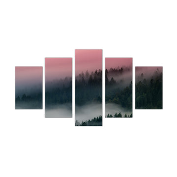 5-Piece Foggy Forest Canvas Wall Art