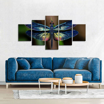 5 Piece Dragonfly Canvas Wall Art