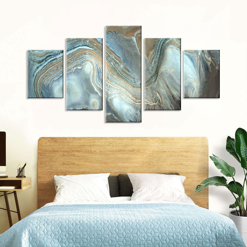 Abstract Pearlescent Layers Canvas Wall Art