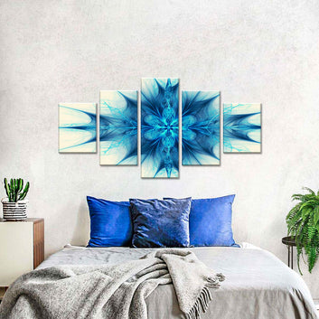 Abstract Fractal Ice Flower Canvas Wall Art